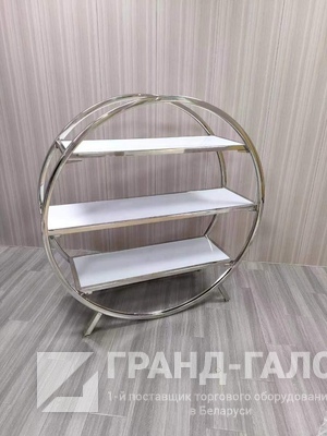 801-22-157 Стеллаж. Серебро+белый